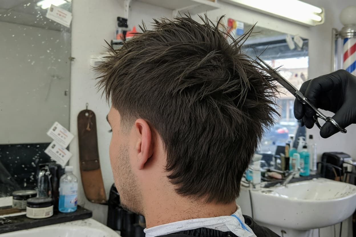 Textured scissor haircut with natural movement